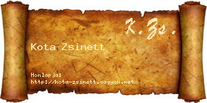 Kota Zsinett névjegykártya